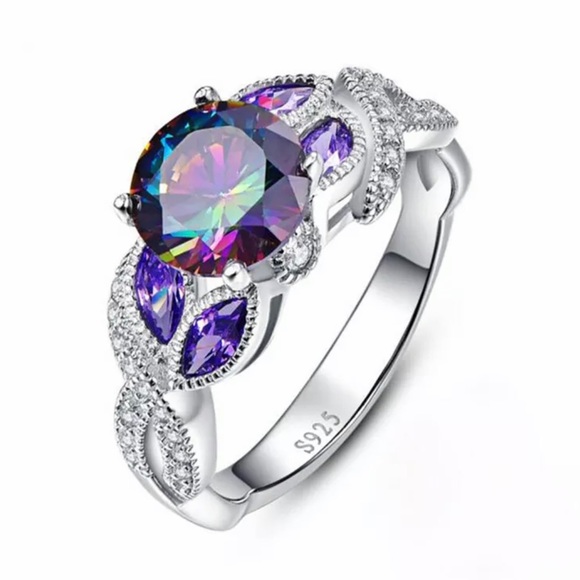 Mystic Topaz 925 Silver Ring! - Picture 4 of 4